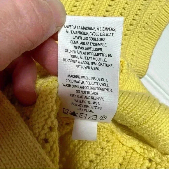 Reitman’s Knitted  Sweater Boat Neck 3/4 Length Sleeves Yellow Size Extra Small - Picture 8 of 16